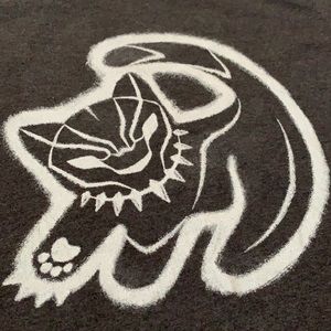 TEEPUBLIC, Black Panther x Lion King Graphic T-shirt, Heathered Black, LARGE